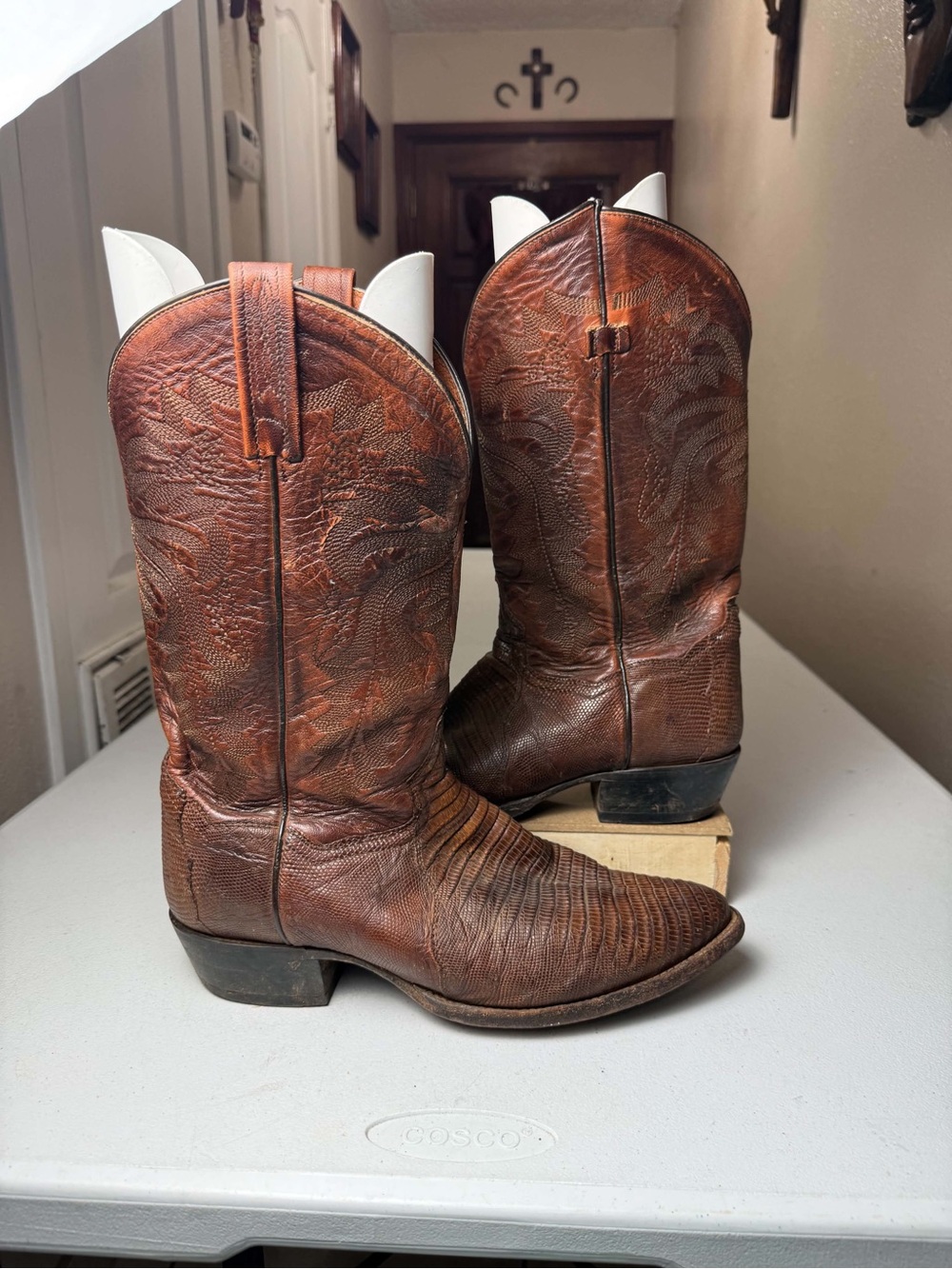 Dan Post Brown Genuine Lizard Western Cowboy Men Boot Sz 10.5